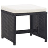 5 Piece Outdoor Dining Set with Cushions Poly Rattan Black