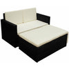 alt="2 Piece Garden Lounge Set with Cushions Poly Rattan Black"