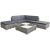 alt="6 Piece Garden Lounge Set with Cushions Poly Rattan Grey"