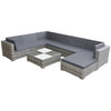 alt="8 Piece Garden Lounge Set with Cushions Poly Rattan Grey"