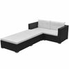 alt="3 Piece Garden Lounge Set with Cushions Poly Rattan Black"