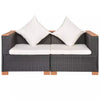 Garden Sofa Poly Rattan Black
