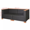 Garden Sofa Poly Rattan Black