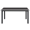 Garden Table Black 150x90x74 cm Aluminium and Glass
