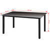 Garden Table Black 150x90x74 cm Aluminium and Glass