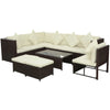 alt="8 Piece Garden Lounge Set with Cushions Poly Rattan Brown"