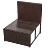 8 Piece Garden Lounge Set with Cushions Poly Rattan Brown