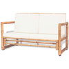 alt="2 Seater Garden Sofa with Cushions Bamboo"