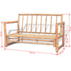 2 Seater Garden Sofa with Cushions Bamboo