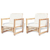 alt="Garden Chairs 2 pcs with Cushions and Pillows Bamboo"