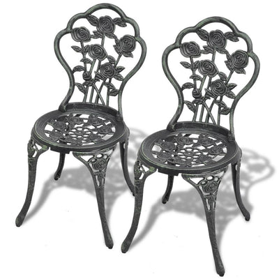 alt="Bistro Chairs 2 pcs Cast Aluminium Green"