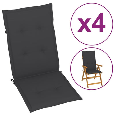 Garden Chair Cushions 4 pcs Anthracite 120x50x3 cm