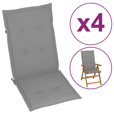 alt="Garden Chair Cushions 4 pcs Grey 120x50x3 cm"