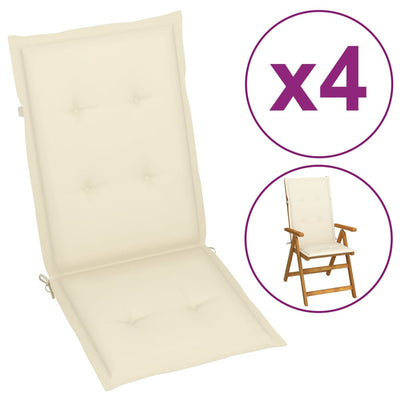 alt="Garden Chair Cushions 4 pcs Cream 120x50x3 cm"