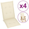 alt="Garden Chair Cushions 4 pcs Cream 120x50x3 cm"