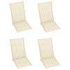 Garden Chair Cushions 4 pcs Cream 120x50x3 cm