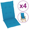 Garden Chair Cushions 4 pcs Blue 120x50x3 cm