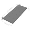 Garden Bench Cushion Grey 120x50x3 cm