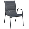 Stackable Garden Chairs 6 pcs Steel and Textilene Black