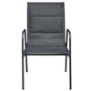 Stackable Garden Chairs 6 pcs Steel and Textilene Black