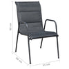 Stackable Garden Chairs 6 pcs Steel and Textilene Black