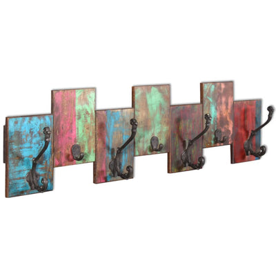 alt="Coat Rack with 7 Hooks Solid Reclaimed Wood"