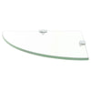 Corner Shelf with Chrome Supports Glass Clear 25x25 cm
