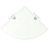 Corner Shelf with Chrome Supports Glass Clear 25x25 cm