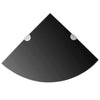 alt="Corner Shelf with Chrome Supports Glass Black 25x25 cm"