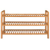 Shoe Rack with 3 Shelves 100x27x60 cm Solid Oak Wood