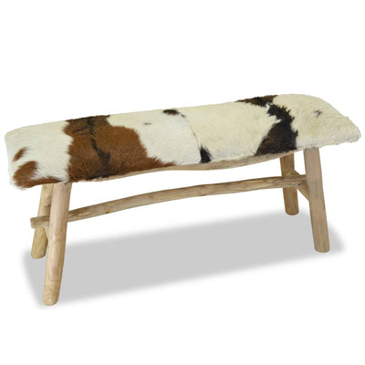 alt="Bench Real Leather Teak"