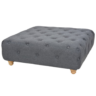 alt="Pouffe Fabric 80x80x30 cm Dark Grey"