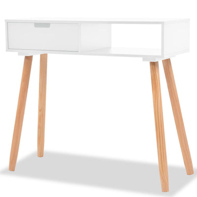 alt="Console Table Solid Pinewood 80x30x72 cm White"