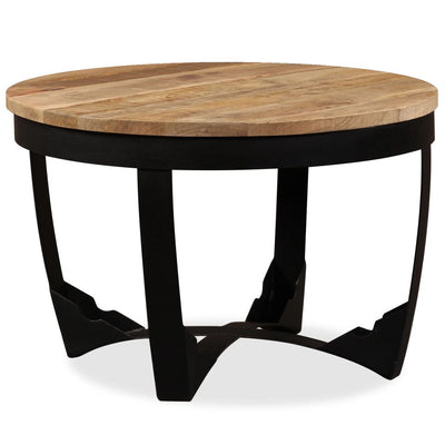 alt="Side Table Solid Rough Mango Wood 60x40 cm""