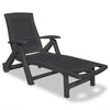 alt="Sun Lounger with Footrest Plastic Anthracite"