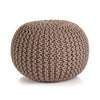 alt="Hand-Knitted Pouffe Cotton 50x35 cm Brown"