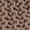 Hand-Knitted Pouffe Cotton 50x35 cm Brown