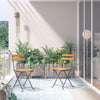 alt="Folding Garden Chairs 2 pcs Steel and Solid Acacia Wood""