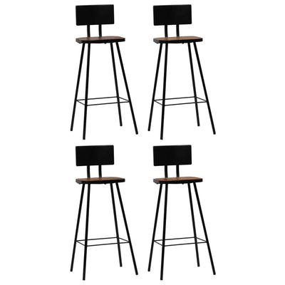 alt="Bar Chairs 4 pcs Solid Reclaimed Wood""