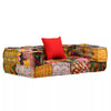 alt="2-Seater Modular Pouffe Patchwork Fabric"