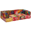 2-Seater Modular Pouffe Patchwork Fabric