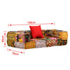 2-Seater Modular Pouffe Patchwork Fabric