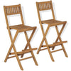alt="Folding Outdoor Bar Stools 2 pcs Solid Teak Wood""