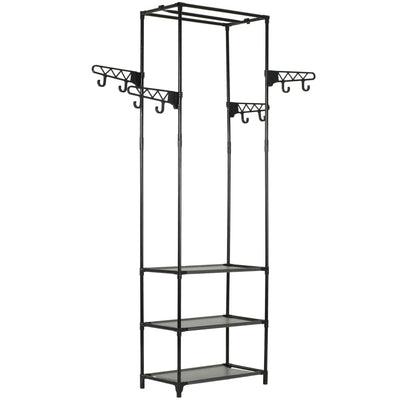 alt="Clothes Rack Steel and Non-woven Fabric 55x28.5x175 cm Black"