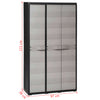 Garden Storage Cabinet with 4 Shelves Black and Grey