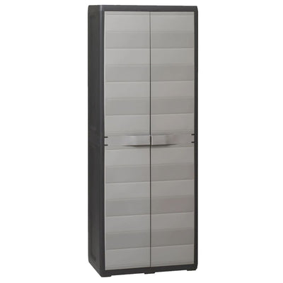 alt="Garden Storage Cabinet with 3 Shelves Black and Grey"