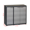 Garden Storage Cabinet with 2 Shelves Black and Grey