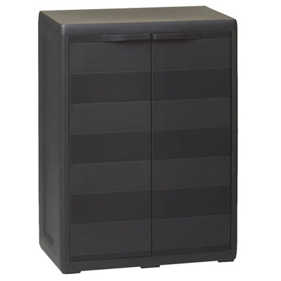 alt="Garden Storage Cabinet with 1 Shelf Black"