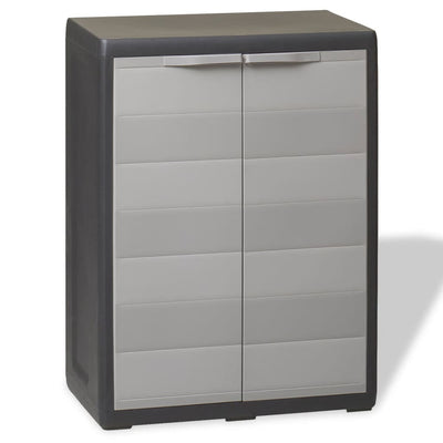 alt="Garden Storage Cabinet with 1 Shelf Black and Grey"