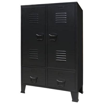 alt="Wardrobe Metal Industrial Style 67x35x107 cm Black"
